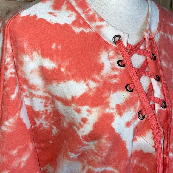 French Laundry Sweatshirt Project Plus Size Lace Front Sweatshirt 3/4 Sleeve 2X - Picture 4 of 11